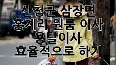 산청군 삼장면 홍계리 원룸 이사, 용달이사 효율적으로 하기